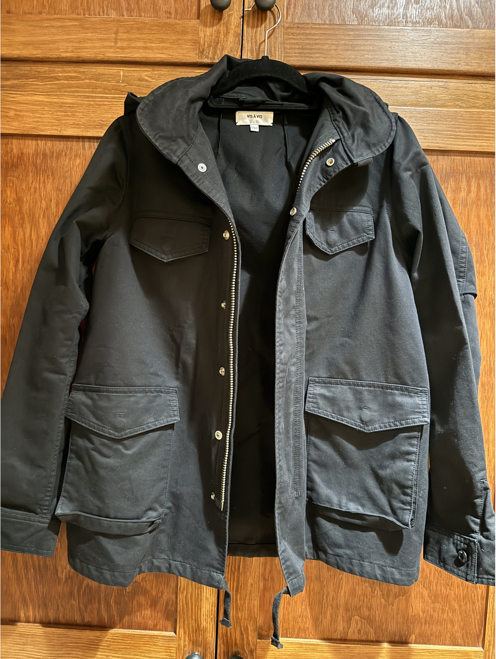 Vis a Vis Black Field Military Jacket Retail $895